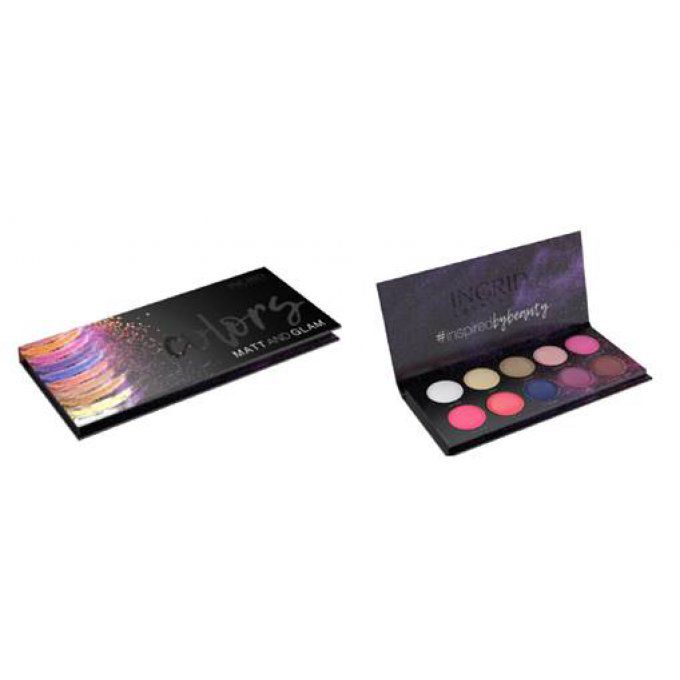 PRO : Display 8 palettes de 10 ombres à paupieres  Colors + Nude - 27g - Ingrid