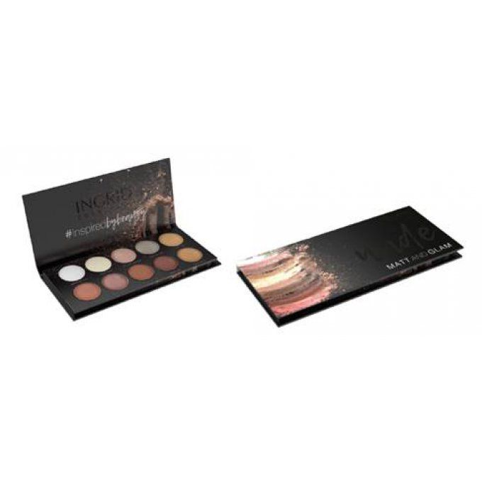 PRO : Display 8 palettes de 10 ombres à paupieres  Colors + Nude - 27g - Ingrid