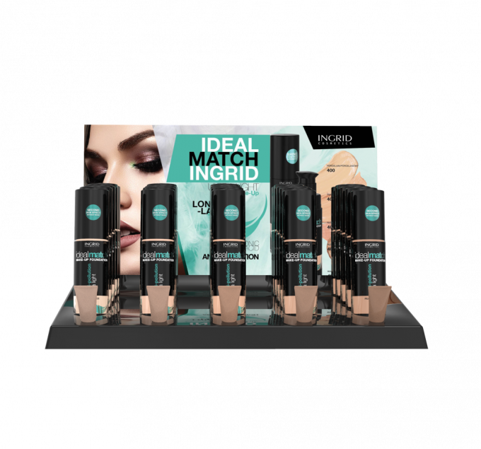 BtoB - Fond de teint IDEAL MATCH Ingrid Cosmetics - 30 ml - 5 teintes - 25 pcs + 5 testers