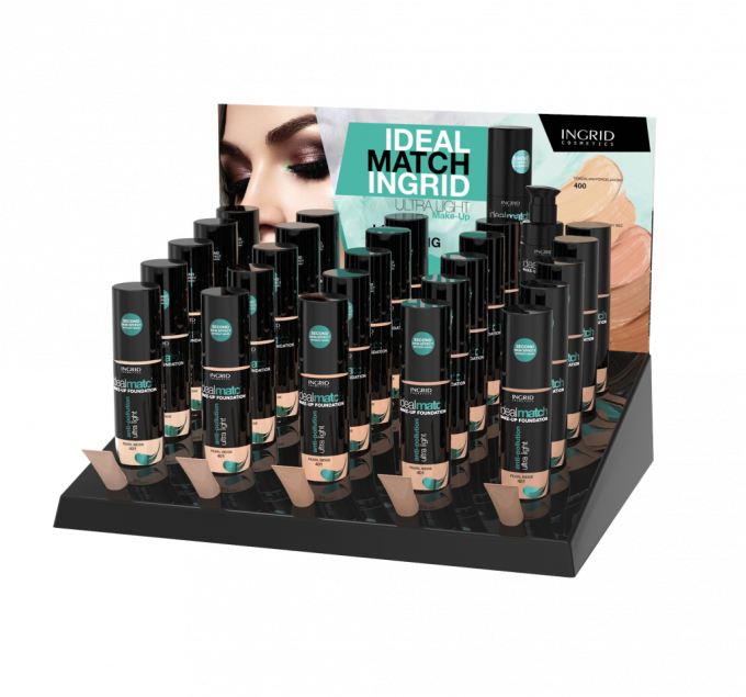 BtoB - Fond de teint IDEAL MATCH Ingrid Cosmetics - 30 ml - 5 teintes - 25 pcs + 5 testers