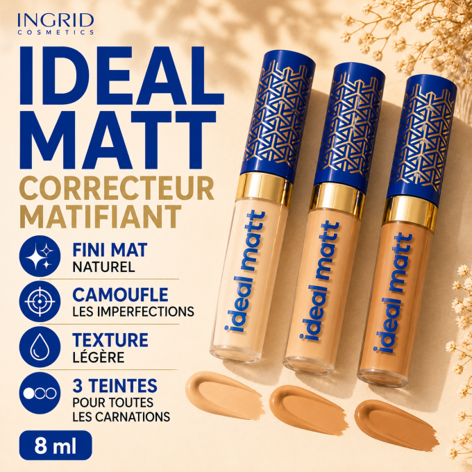 Correcteur mattifiant Ideal Matt - 3 teintes - 8 ml - Ingrid Cosmetics
