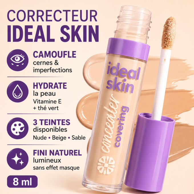 Correcteur Ideal Skin - 3 teintes - 8 ml - Ingrid Cosmetics