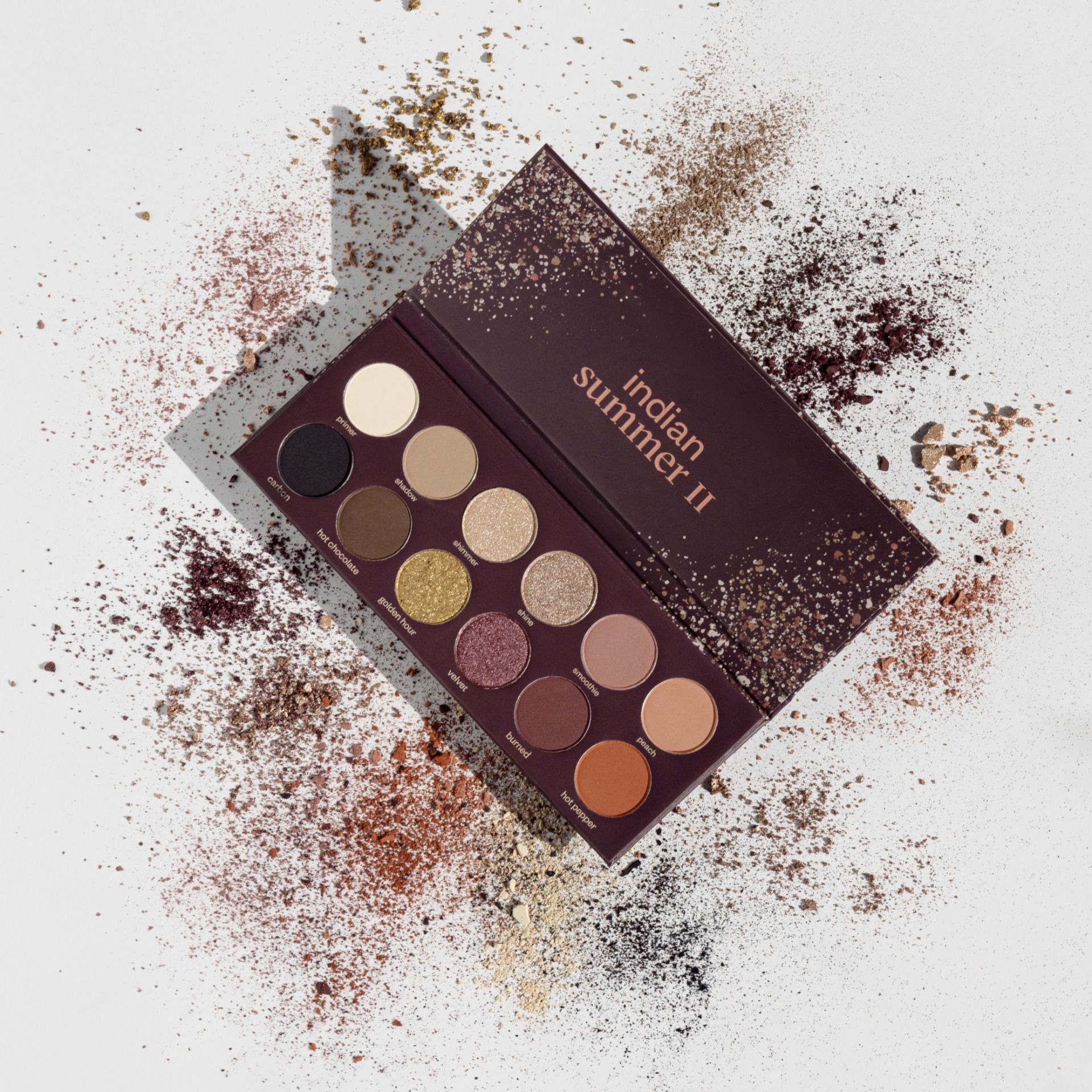 Palette d'ombres à paupières "INDIAN SUMMER II" 18 g - 12 couleurs VEGAN - PAESE