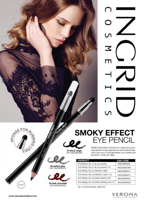Crayon Smoky Eyes NOIR avec éponge Ingrid Cosmetics