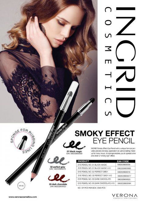 Crayon Smoky Eyes GRIS avec éponge Ingrid Cosmetics