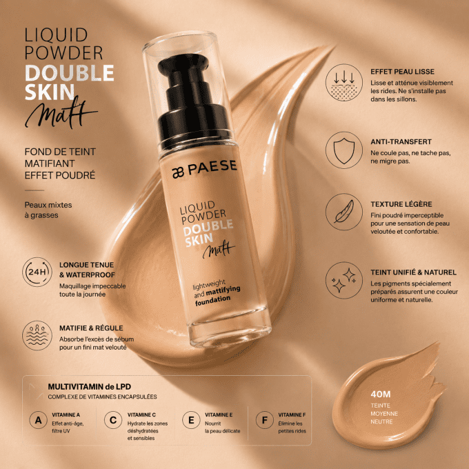 Liquid powder double skin matt - Teinte 40M - PAESE