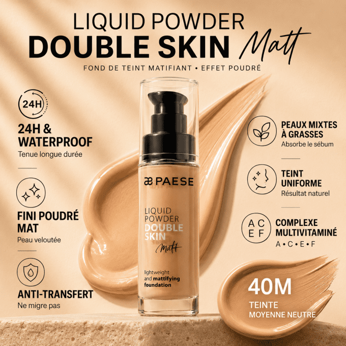 Liquid powder double skin matt - Teinte 40M - PAESE