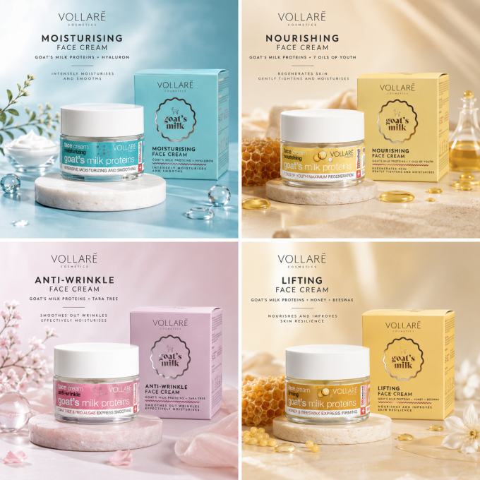 Soin visage Lait de chèvre Liftant Miel et cire d'abeille - 50 ml - Vollaré Cosmetics