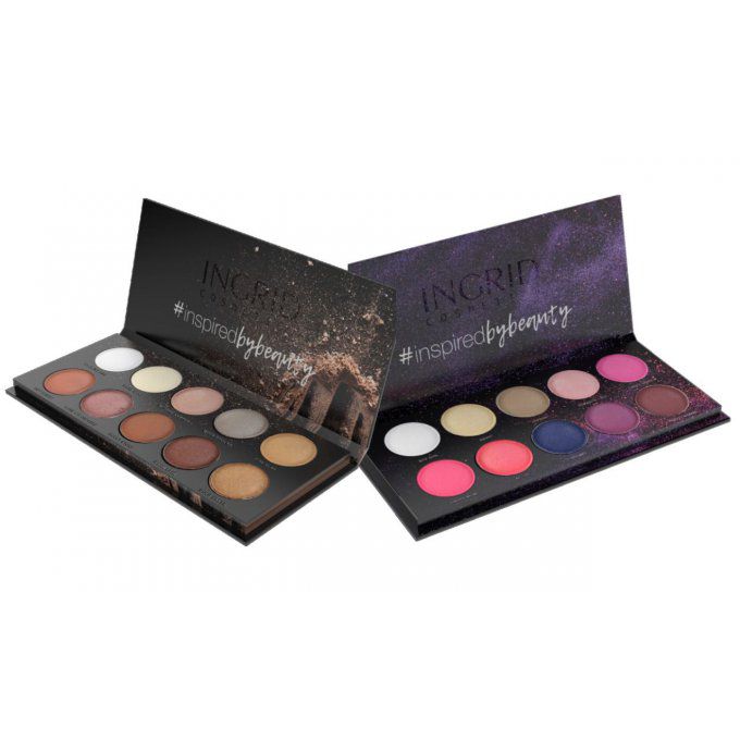 PRO : Display 8 palettes de 10 ombres à paupieres  Colors + Nude - 27g - Ingrid
