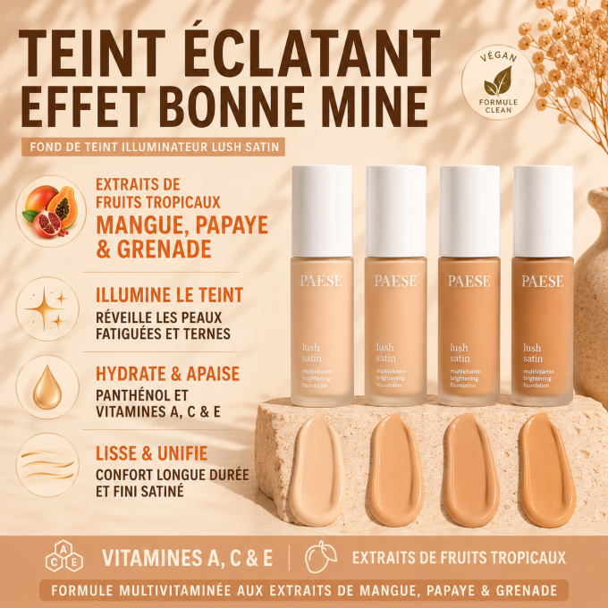 Fond de teint illuminateur LUSH - Végan - 30 ml - Paese