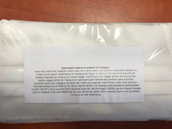 40 masques à élastiques Grand public filtration sup 90% , lavables 50 fois, stérilisables à 60°C