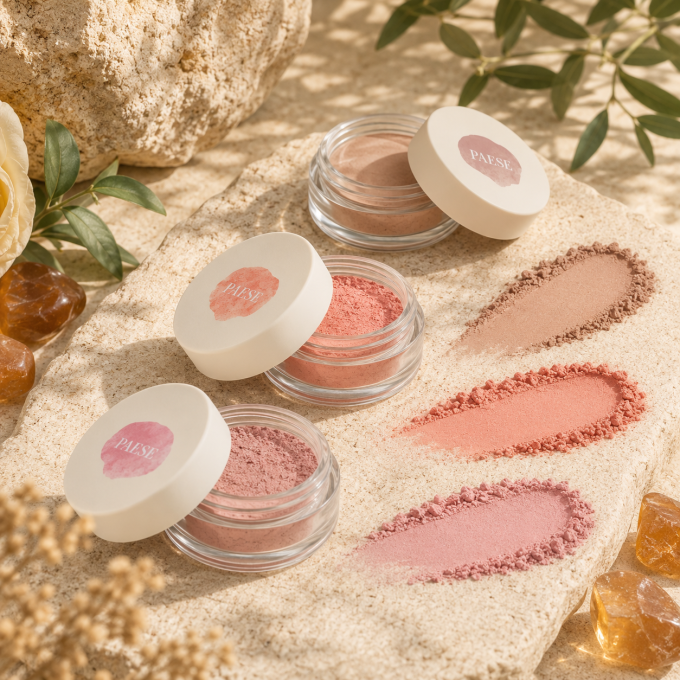 Blush minéral rose PAESE Minerals - Vegan - 6 g - 3 teintes