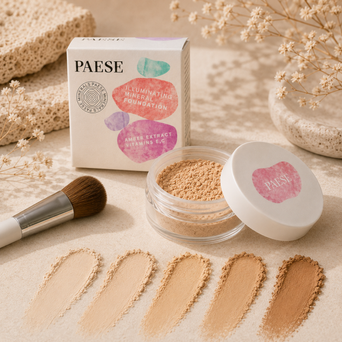 Fond de teint minéral illuminant PAESE Minerals - Vegan - 7 g
