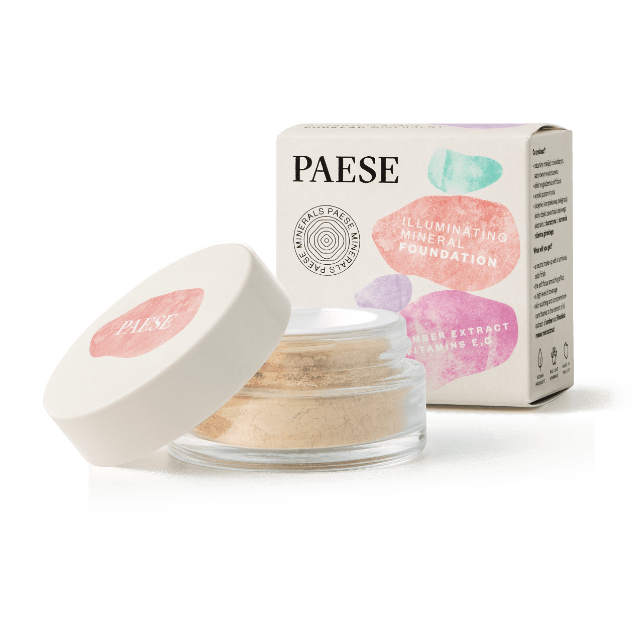 Fond de teint minéral illuminant PAESE Minerals - Vegan - 7 g