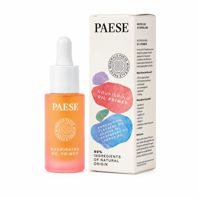 Duo Fond de teint minéral matifiant Vegan 7 g (Honey) et Huile Nourrissante 30 ml - PAESE