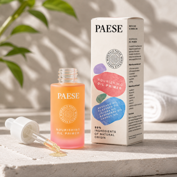 Duo Fond de teint minéral matifiant Vegan 7 g (Honey) et Huile Nourrissante 30 ml - PAESE