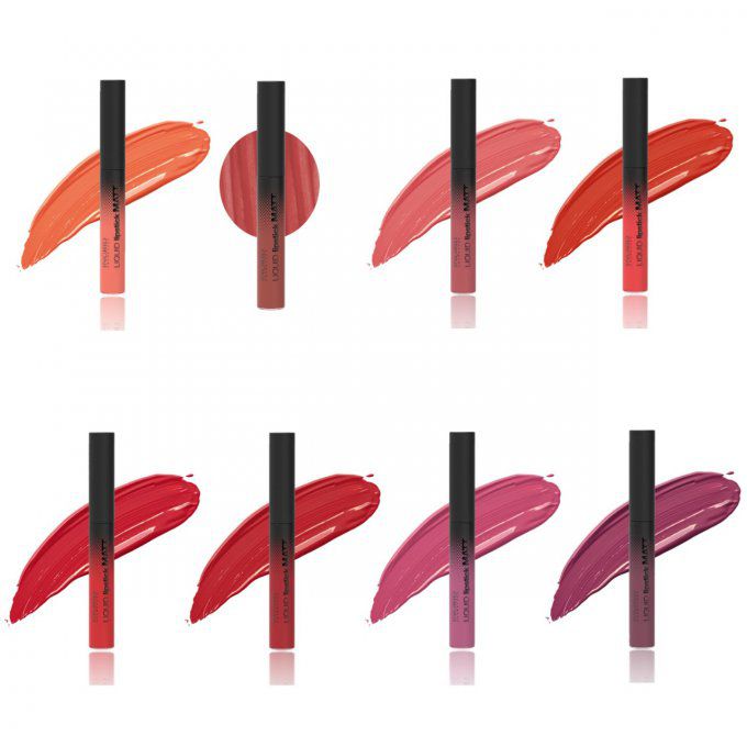 Lot de 8 rouge à lèvres Liquid lipstick Matt Ingrid Cosmetics - 2020