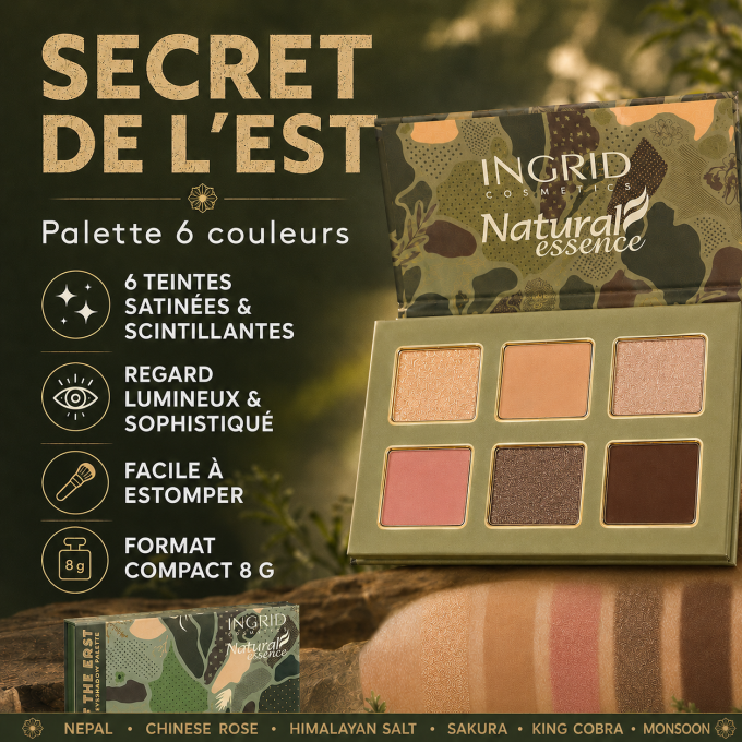 Palette d'ombres à paupières "Secret de l'Est" - 6 couleurs - 8g - Ingrid Cosmetics