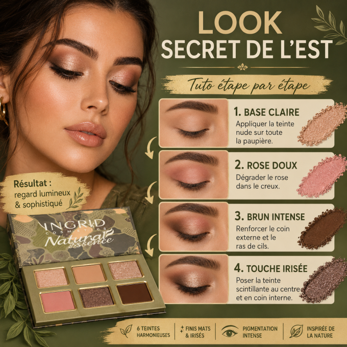Palette d'ombres à paupières "Secret de l'Est" - 6 couleurs - 8g - Ingrid Cosmetics