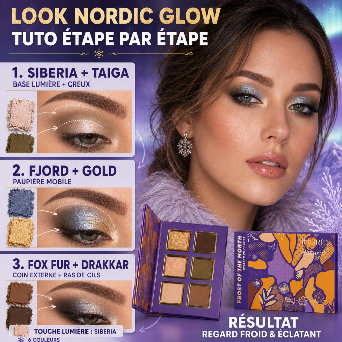 Palette d'ombres à paupières "Froid du Nord" - 6 couleurs - 8g - Ingrid Cosmetics