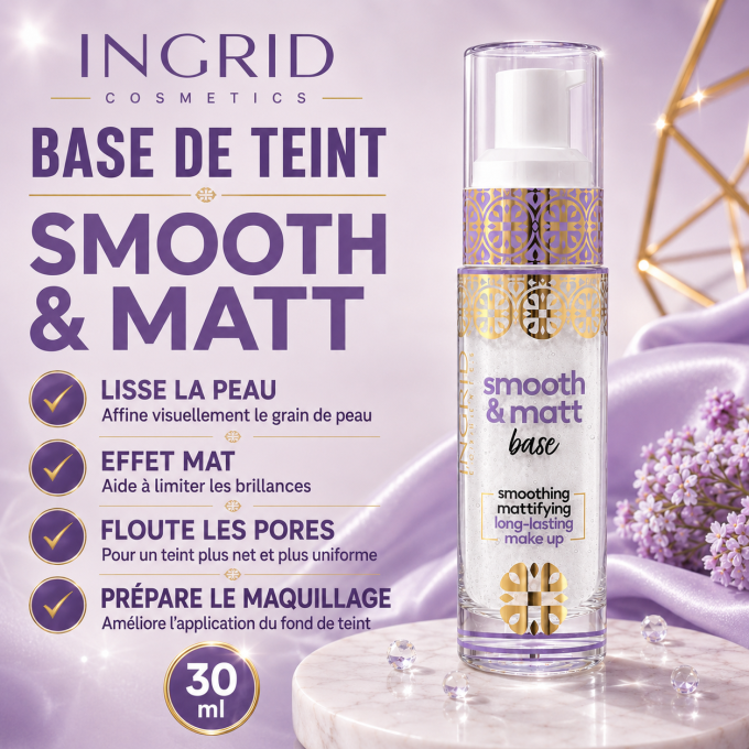 Base de teint adoucissante et matifiante Ingrid Cosmetics - 30 ml