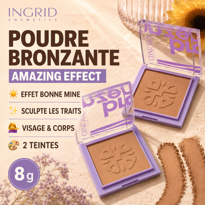 Poudre Bronzante Amazing Effect - 2 teintes - 8g - Ingrid Cosmetics