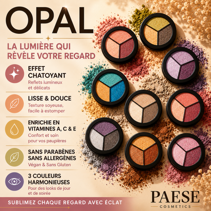 Ombres à paupières Opal - Végan et sans Glutten - PAESE