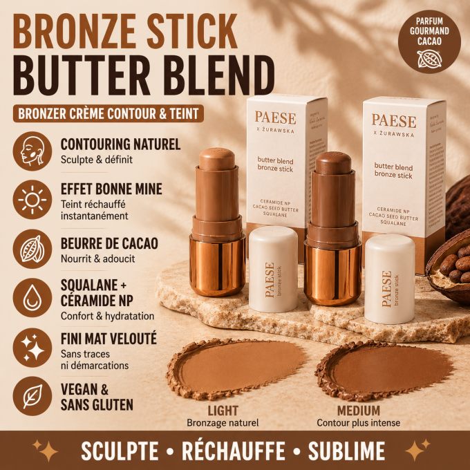 Stick Bronzer crémeux-Contour et Teint-2 teintes-6g-Paese