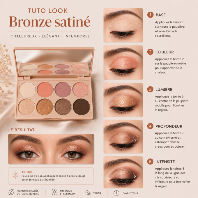 Palette d'ombres à paupières Dreamily 12 g - 8 couleurs VEGAN - PAESE