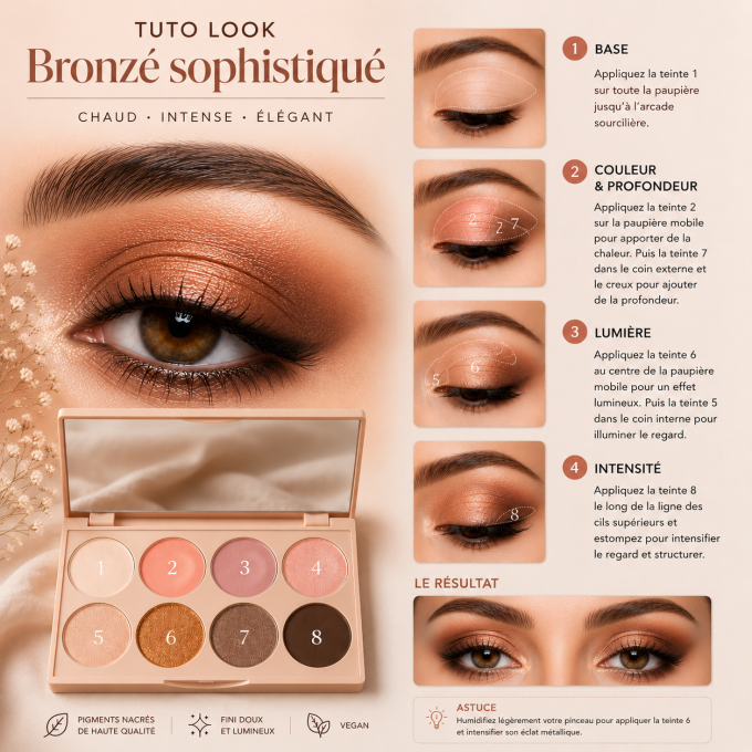 Palette d'ombres à paupières Dreamily 12 g - 8 couleurs VEGAN - PAESE