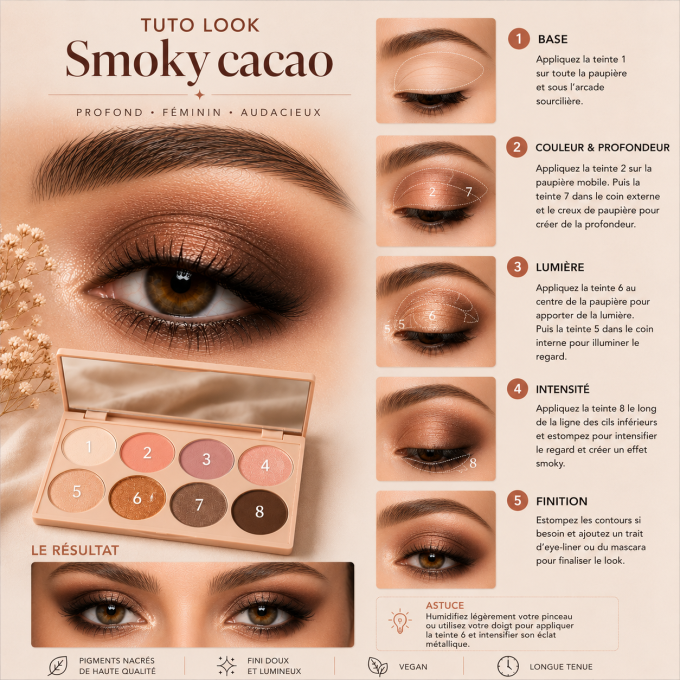 Palette d'ombres à paupières Dreamily 12 g - 8 couleurs VEGAN - PAESE