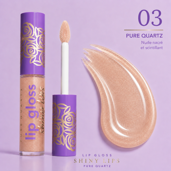 Gloss à lèvres brillant "Pure Quartz" - 7 teintes - 8 ml - Ingrid Cosmetics
