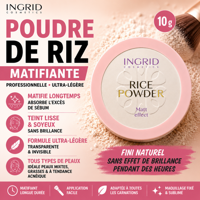 Poudre de riz - 8g - Ingrid Cosmetics