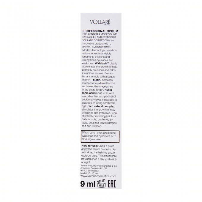 Sérum croissance des cils et sourcils - 9 ml - Vollaré Cosmetics