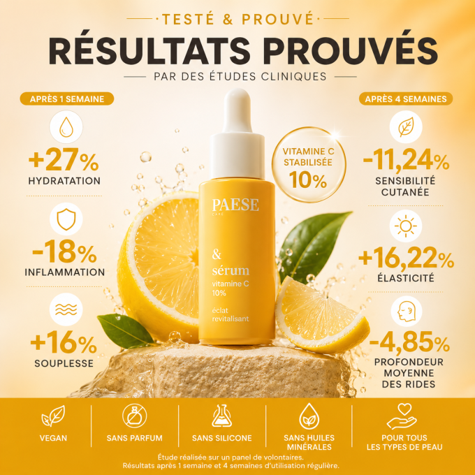 Duo de soins : Sérum rajeunissant 15 ml et Sérum triple acide hyaluronique 30 ml - PAESE