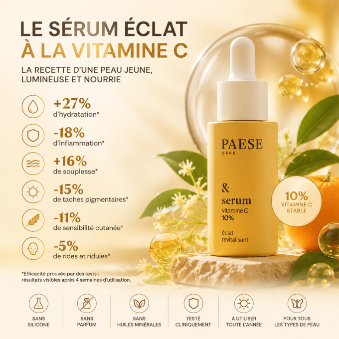 Duo de soins : Sérum rajeunissant 15 ml et Sérum triple acide hyaluronique 30 ml - PAESE