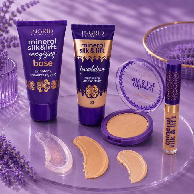 Kit Teint Parfait Mineral Silk & Lift – Natural Beige - Ingrid Cosmetics (4 produits)