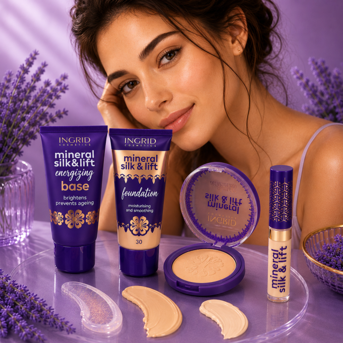 Kit Teint Parfait Mineral Silk & Lift – Natural Beige - Ingrid Cosmetics (4 produits)