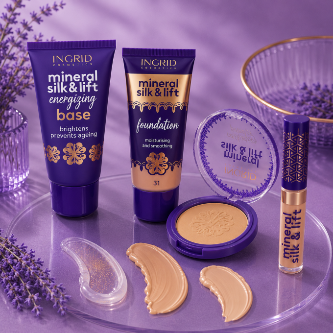 Kit Teint Parfait Mineral Silk & Lift – Golden Beige - Ingrid Cosmetics (4 produits)