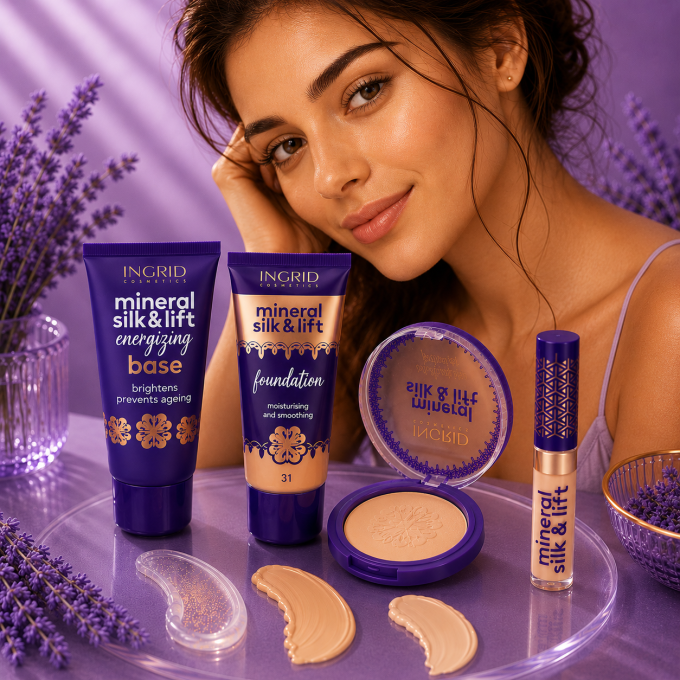 Kit Teint Parfait Mineral Silk & Lift – Golden Beige - Ingrid Cosmetics (4 produits)