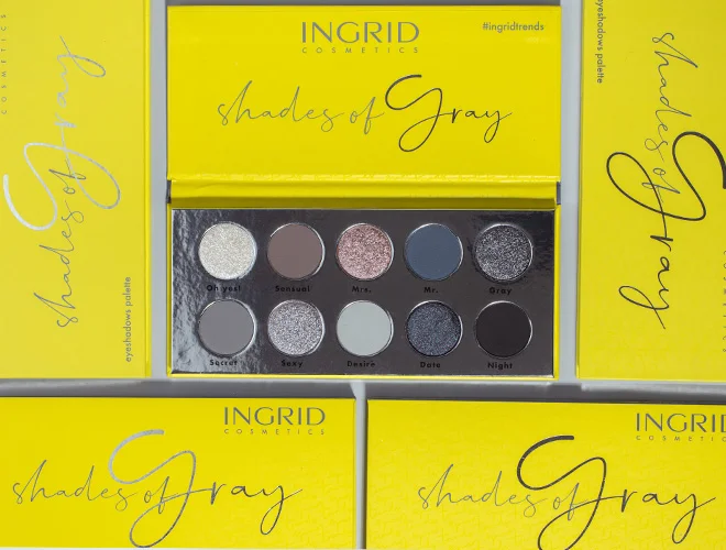 BTOB - Palette d'ombres à paupière 10 Nuances de GREY - 15 gr - Ingrid Cosmetics - 11 pcs + Tester