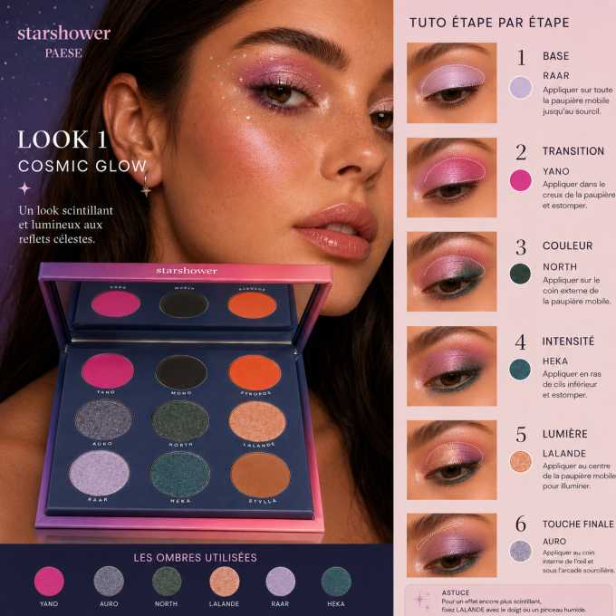 Palette d'ombres à paupières StarShower 13 g - 10 couleurs - PAESE