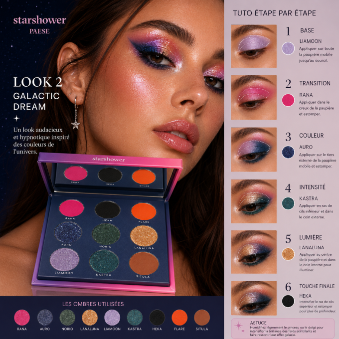 Palette d'ombres à paupières StarShower 13 g - 10 couleurs - PAESE