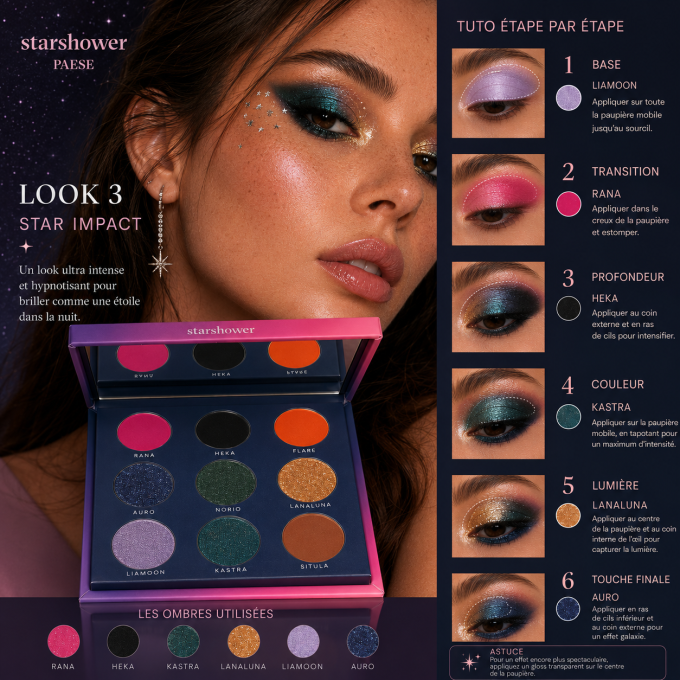 Palette d'ombres à paupières StarShower 13 g - 10 couleurs - PAESE
