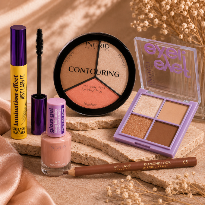 Soft Glam Nude – Kit maquillage nude complet (5 produits)