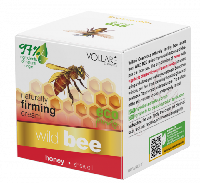 Soin visage raffermissement intense - Miel et Huiles végétales - Wild Bee - Vollaré - 50 ml