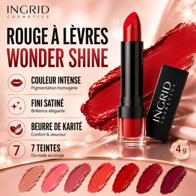 Rouge à lèvres Wonder Shine - Teinte 304 - Ingrid Cosmetics
