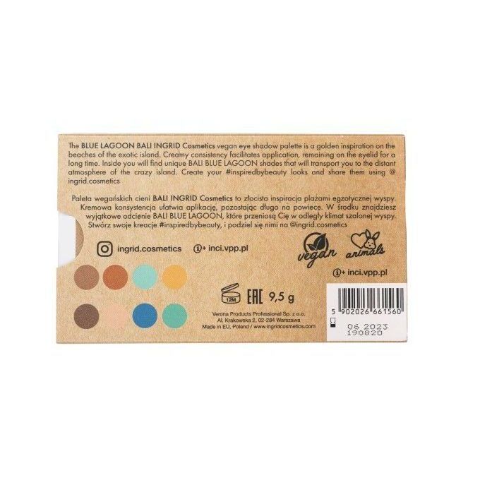 Palette d'ombres à paupière vegan 8 teintes - Blue Lagoon - 9.5 gr - Ingrid Cosmetics